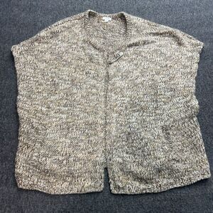 Purejill Open Front Cardigan Sweater Womens S/M Sleeveless Wool Alpaca Blend